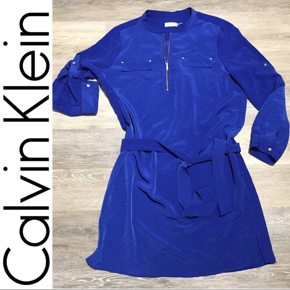 Calvin Klein Dresses & Skirts - Roll Tab Jersey Shirt Dress A3